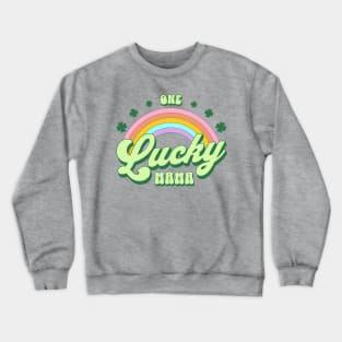 One Lucky Mama St Patricks Day Kawaii Rainbow Crewneck Sweatshirt